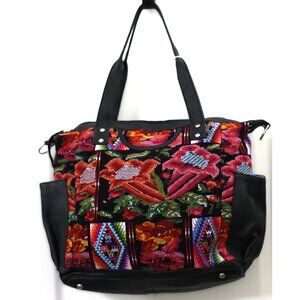 Guatemalan Convertible Bag | 100% Full-Grain Leather Vintage Huipil | Unique Bac